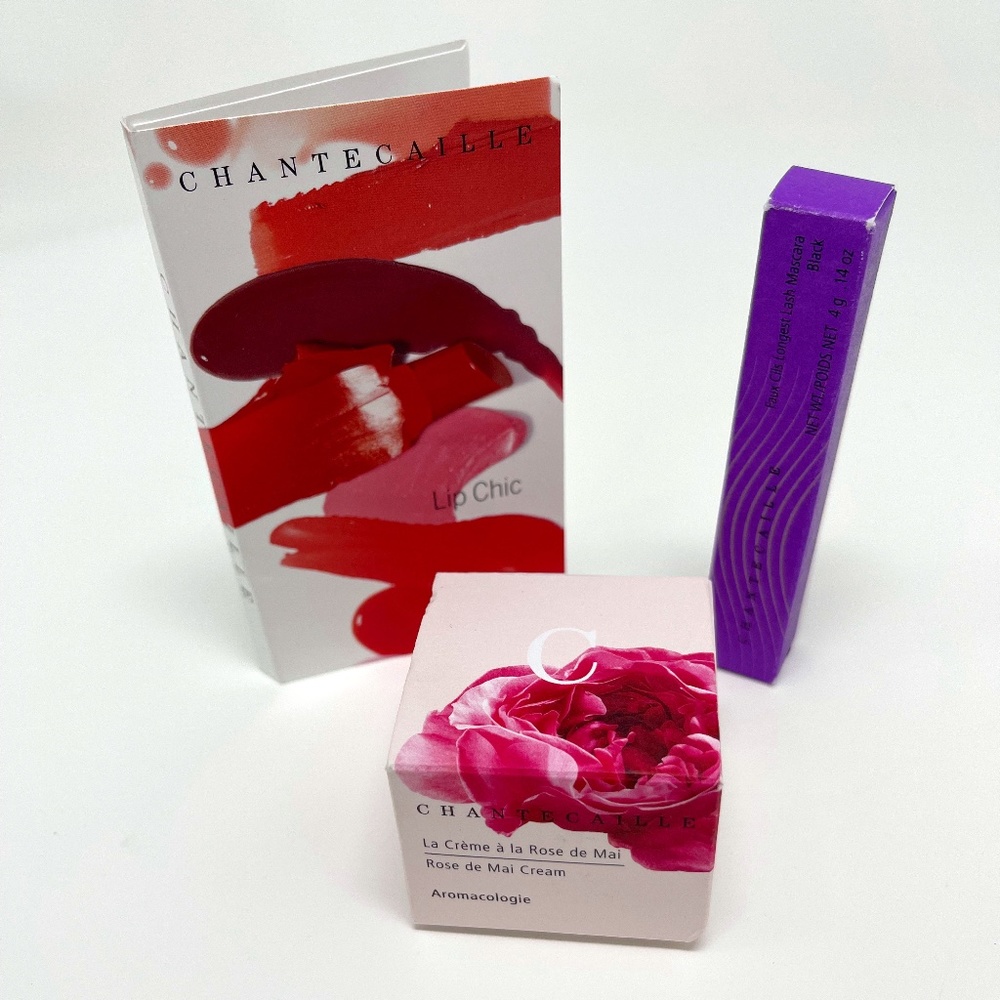 Chantecaille Deluxe Samples | Rose de Mai Cream | Faux Cils Mascara | Lip Chic